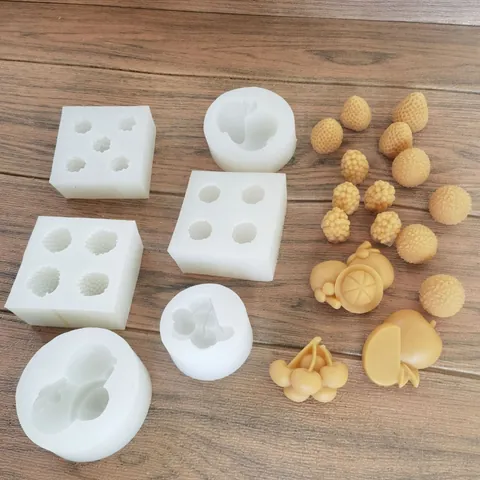 Fruit Series Silicone Molds For Chocolate Mousse Clay DIY Strawberry Raspberry Lychee Cherry Apple Mangosteen Shaped Cake Molds