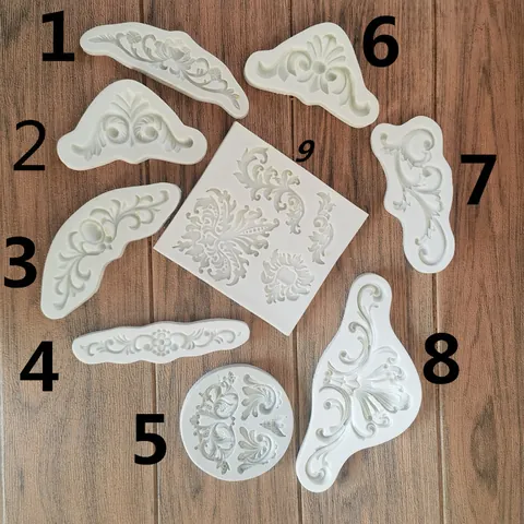European Baroque Relief Silicone Cake Mold Court Totem Openwork Scroll Pattern Fondant Decorating Border Mold For DIY Baking