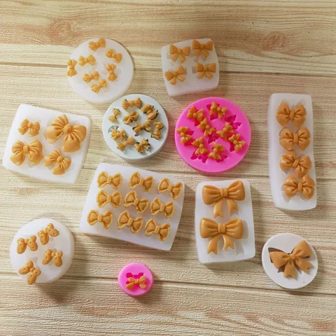 Silicone Bowknot Cake Mold Fondant Chocolate Baking Mold For Cookie Candy Decoration Tools DIY Kitchen Pastry Baking Accessories