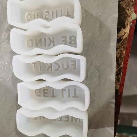 DIY Wave Edge Silicone Candle Mold English Phrases Letter Plaster Soap Making Tool Craft BE KIND GET LIT MELT ME
