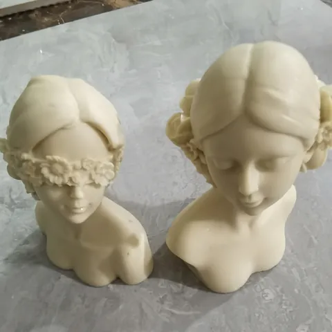 Artistic Girl Face Silicone Mold Rose Flower Blindfolded Portrait DIY Aromatherapy Gypsum Candle Handmade Soap Resin Tool