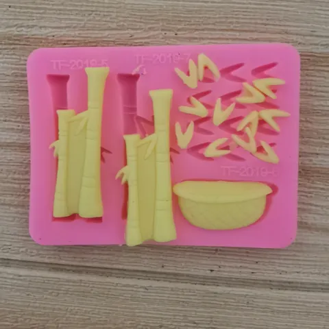Bamboo Leaf Silicone Mold For Fondant Chocolate Biscuit Cake Decoration Bamboo Node Design DIY Baking Tool Pink Mold