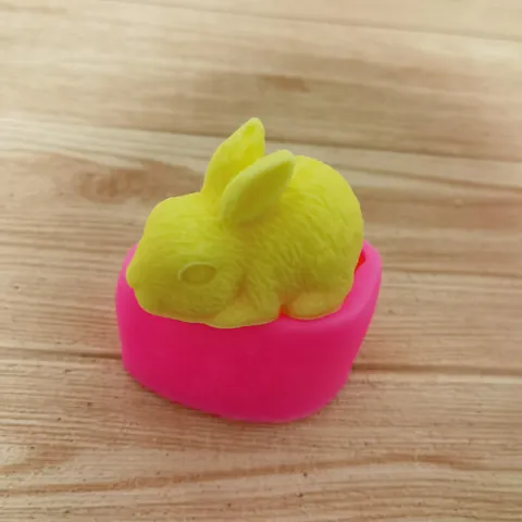Cute Rabbit Silicone Mold For DIY Fondant Cake Decoration Car Aromatherapy Gypsum Diffuser Stone Animal Shape Baking Tool