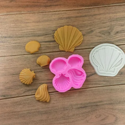 Marine Theme Shell Conch Silicone Fondant Mold Scallop Cake Decoration Chocolate Clay DIY Baking Mold For Party Dessert