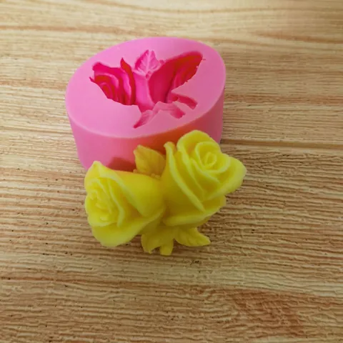 Dubbele Roos Siliconen Fondant Vorm Roos Bloem Vorm Taart Decoratie Vorm Roze DIY Handgemaakte Bakgereedschap Bakvormen