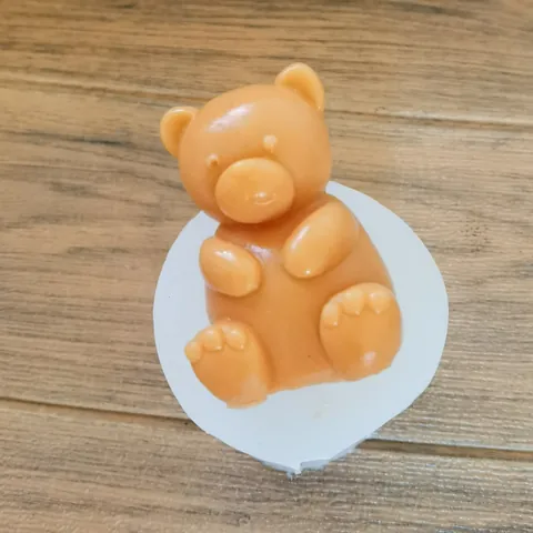 Sitting Hug Bear Silicone Mold For DIY Scented Candle Gypsum Ornament Epoxy Resin Bear Cake Mold Cute Animal Handmade Craft