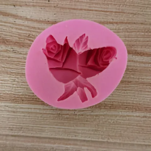 Dubbele Roos Siliconen Fondant Vorm Roos Bloem Vorm Taart Decoratie Vorm Roze DIY Handgemaakte Bakgereedschap Bakvormen