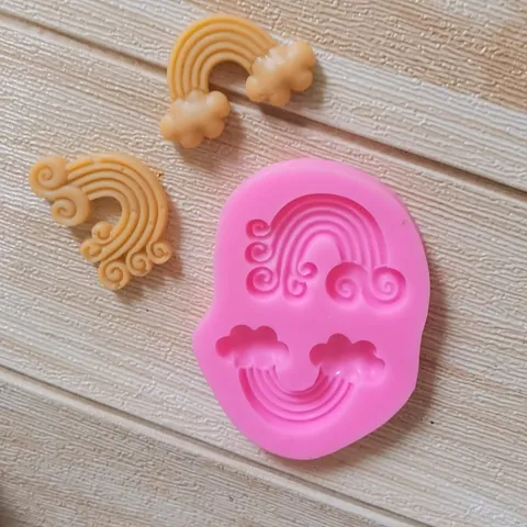 Stampo in Silicone a Forma di Arcobaleno e Nuvola per Cioccolato Decorazione Torte Fondente Strumento per Gesso Resina Fai Da Te