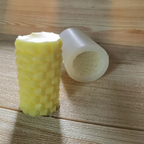 Honeycomb Cylindrical Silicone Mold For Scented Candle DIY Plaster Aroma Stone Handmade Craft Soap Cake Decorating Tool