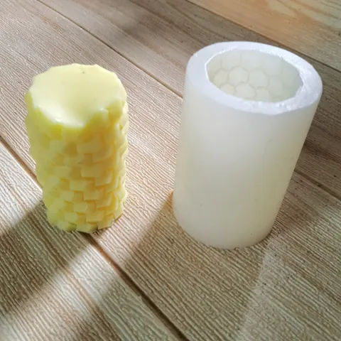 Honeycomb Cylindrical Silicone Mold For Scented Candle DIY Plaster Aroma Stone Handmade Craft Soap Cake Decorating Tool