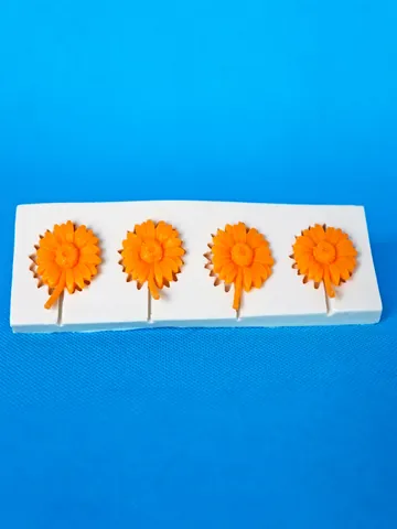 4-Gaten Madeliefje Siliconen Vorm Voor Fondant Chocolade Koekje Taart Decoratie Bakgereedschap Bloemvorm Daisy Vorm