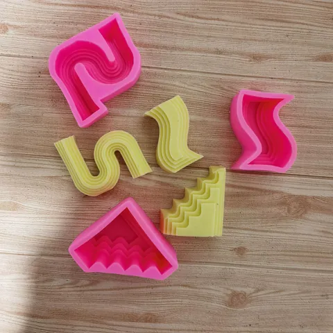 Moule en Silicone Géométrique Irrégulier Pour Bougie d'Aromathérapie Plâtre DIY Gâteau Fondant Pâtisserie Moule à Savon