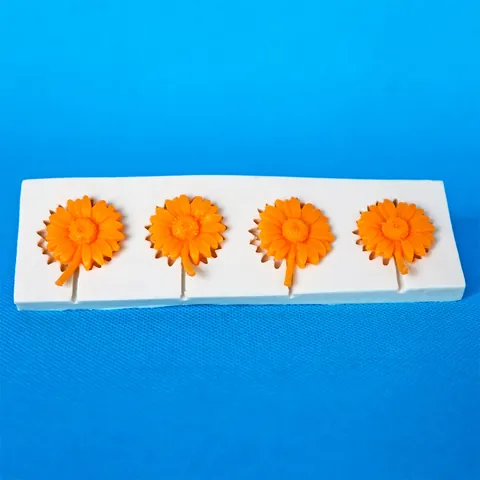 4-Gaten Madeliefje Siliconen Vorm Voor Fondant Chocolade Koekje Taart Decoratie Bakgereedschap Bloemvorm Daisy Vorm