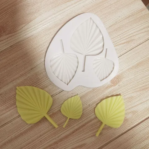 Wrinkled Palm Leaf Silicone Mold Monstera Leaf Fondant Chocolate Clay Plaster Drip Glue Cake Decorating DIY Craft Baking Tool