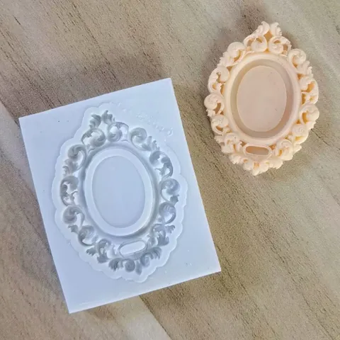 European Retro Embossed Photo Frame Silicone Mold For Cake Decorating DIY Fondant Chocolate Clay Mirror Frame Crafting Tool