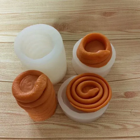 Snake Shaped Silicone Mold For DIY Candle Making Aromatherapy Plaster Ornament Hand Coiled Coaster Candlestick Craft Tools