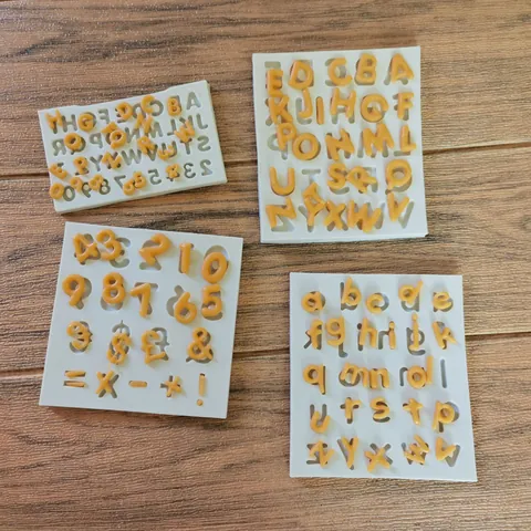 Silicone Alphabet Number Symbol Cake Decoration Mold Chocolate Cookie DIY Baking Tools English Letter Fondant Decorative Mold