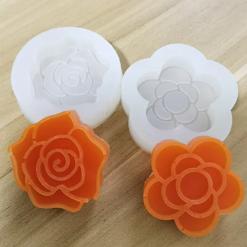 Molde de Silicona con Forma de Flor de Camelia para Jabón Artesanal DIY Yeso Aromático Vela Herramientas de Decoración de Pasteles