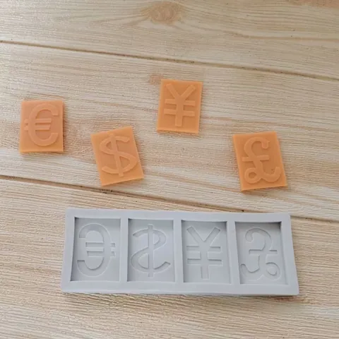 Molde de Silicona con Símbolos de Moneda para Decoración de Pasteles Fondant Chocolate Galletas Herramienta de Creación Dólar Euro Libra Yen