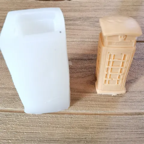 Creative British Telephone Booth Shape Silicone Mold For DIY Aromatherapy Candle Soap Mousse Chocolate Handmade Crafting Mold