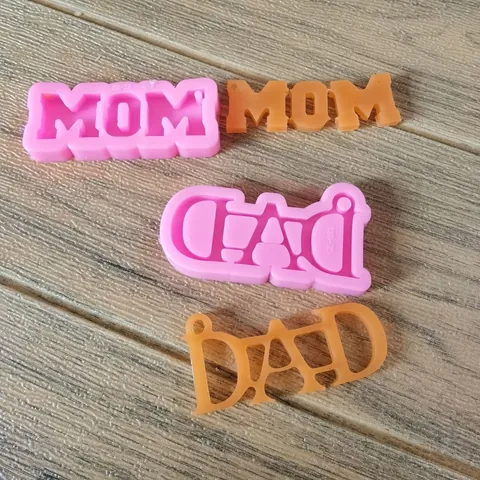 DIY MOM DAD Englische Buchstaben Silikon Harzform Spiegel Gussform Für Schlüsselanhänger Anhänger Aromatherapie Handgefertigt Basteln