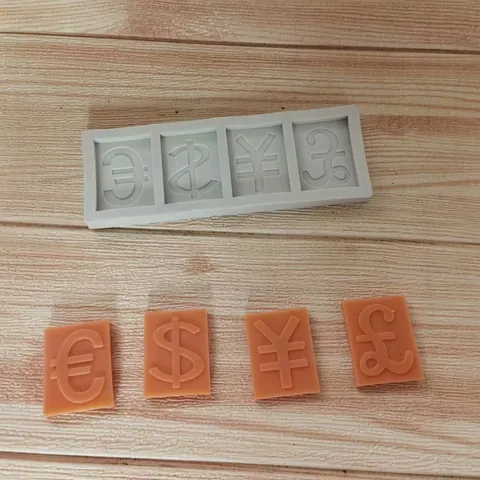 Molde de Silicona con Símbolos de Moneda para Decoración de Pasteles Fondant Chocolate Galletas Herramienta de Creación Dólar Euro Libra Yen