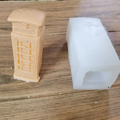 Creative British Telephone Booth Shape Silicone Mold For DIY Aromatherapy Candle Soap Mousse Chocolate Handmade Crafting Mold