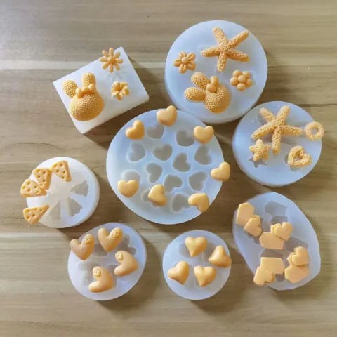 Silicone Heart Cheese Starfish Rabbit Shapes Baking Molds DIY Biscuit Chocolate Clay Resin Mould Crafting Tools