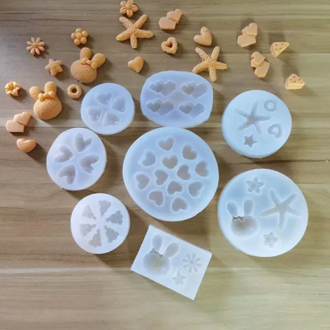 Silicone Heart Cheese Starfish Rabbit Shapes Baking Molds DIY Biscuit Chocolate Clay Resin Mould Crafting Tools
