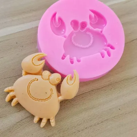 Mini Lindo Molde de Decoración de Pasteles Forma de Cangrejo DIY Chocolate Galleta Molde de Silicona Líquida