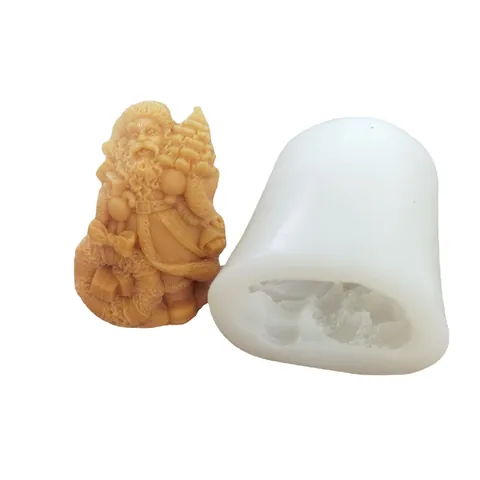 Large 3D Santa Claus Silicone Mold For DIY Aromatherapy Candle Gypsum Resin Craft Chocolate Mousse Cake Baking Tools Christmas Home Decor