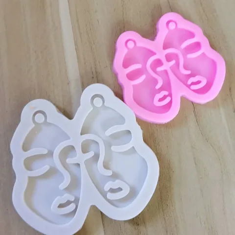Abstract Female Face Silicone Mold DIY Resin Keychain Aromatherapy Pendant Minimalist Line Art Face Portrait Craft Tool
