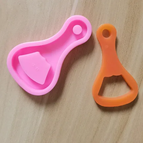 Beer Bottle Opener Shaped Silicone Mold For Epoxy Resin Keychain Mirror Surface DIY Handcrafted Car Pendant Tool CX-51