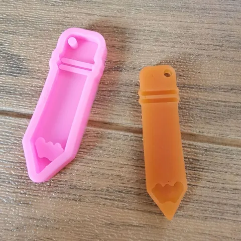 Bleistiftform Silikon Spiegel Epoxidharzform Für DIY Schlüsselanhänger Auto Anhänger Bleistift Modellierung Harz Formen