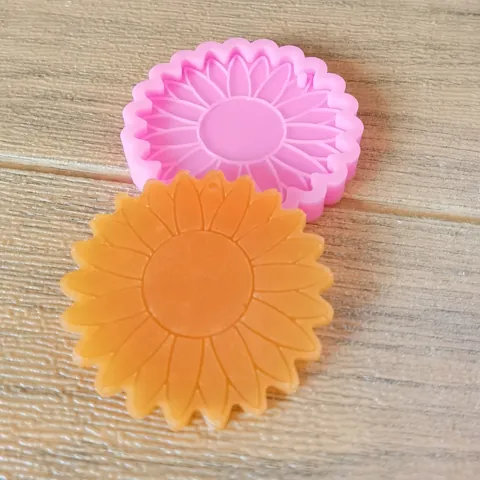 Sonnenblumenförmige Spiegel-Epoxidharz-Silikonform DIY-Schlüsselanhänger Autoanhänger Dekoratives Bastelwerkzeug Rosa Sonnenblumenform