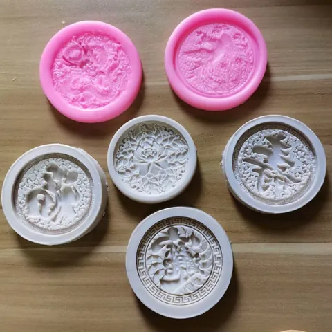 Chinese Style Silicone Cake Mold Traditional Dragon Phoenix Pattern Fondant Chocolate Relief Baking Mold Kitchen Tool