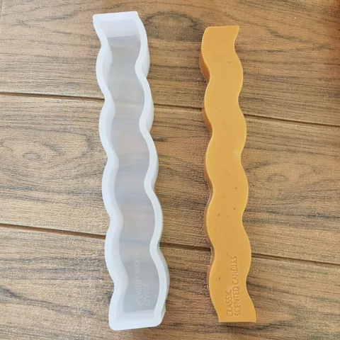 Moule à Bougie en Silicone DIY Bande Longue Irrégulière Vague Zigzag Géométrique Aromathérapie Plâtre Chocolat Artisanat