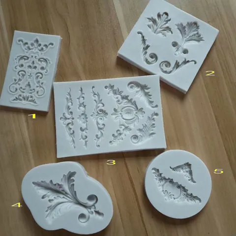 European Relief Totem Silicone Cake Mold Fondant Chocolate Molding Tool Baroque Scrollwork Border Decoration Baking DIY Sugarcraft Mold