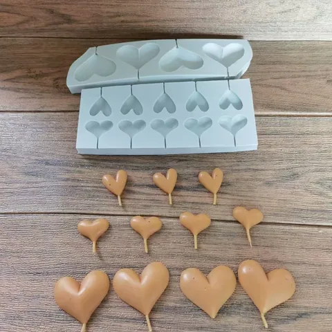 Herzförmige Silikon Lutscher Form Für DIY Schokolade Kuchen Dekoration Valentinstag Backwerkzeug Zucker Süßigkeiten Form