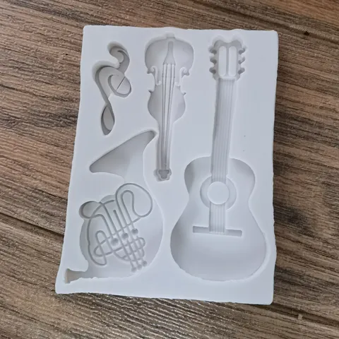 Musikinstrument Silikonform Violine Gitarre Horn Note Form Fondant Schokolade Kuchendekoration DIY Backformen Werkzeuge