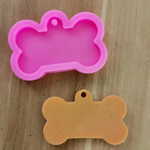 Hundeknochen Silikon Schlüsselanhänger Form Spiegeloberfläche Harz Casting DIY Aromatherapie Auto Anhänger Schmuck Basteln