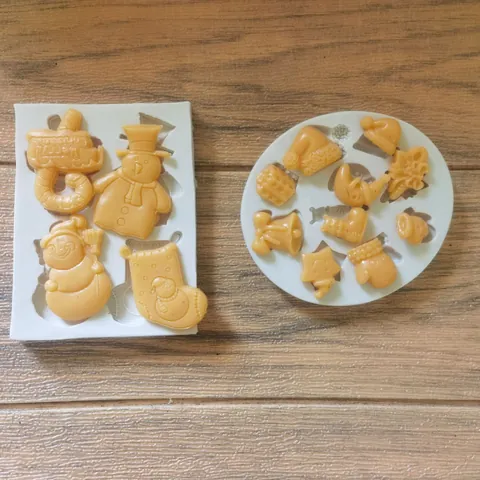 Kerst Siliconen Taart Decoreren Mallen Peperkoekmannetje Sneeuwvlok Bel Sokken Vorm DIY Bakken Koekje Fondant Chocolade Vorm