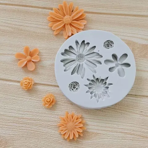 Stampo in Silicone a Forma di Fiore Margherita Rosa per Decorazione Torte in Pasta di Zucchero Cioccolato Strumento da Forno Fai da Te Articoli da Cucina