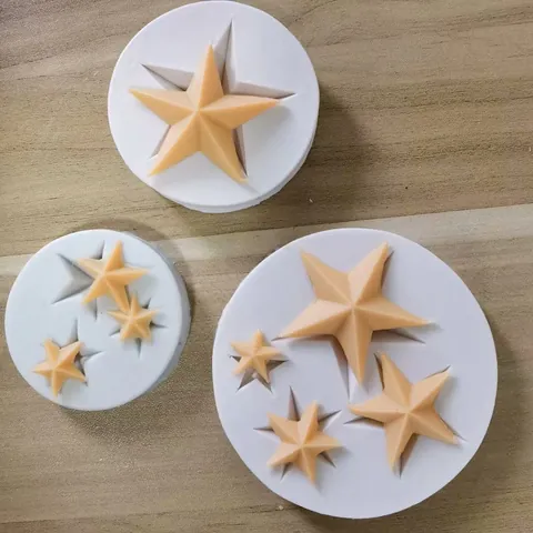 Star Shaped Silicone Cake Mold For Chocolate Fondant Baking Decorating 3D Five-Pointed Star Round Resin Clay Molding Tool