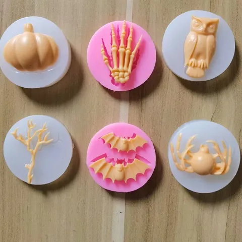 Stampo in Silicone per Halloween a Forma di Zucca Scheletro Pipistrello Gufo Ragno Strumenti per Pasticceria DIY Decorazione Torte