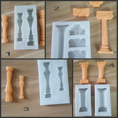 Moldes de Silicona de Columna Romana Vintage para Decoración de Pastelería de Chocolate Fondant Molde de Columna de Silicona Líquida DIY