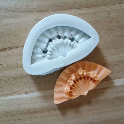 Classical Fan Shape Silicone Cake Mold For Chocolate Cookie DIY Baking Decorative White Silicone Fondant Mold Craft Tool