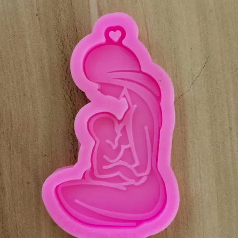 Silicone Molds For Keychain Pendant Making Mother Child Cross Monstera Leaf Shapes DIY Resin Epoxy Fondant Chocolate Craft Tools