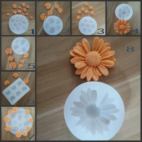 DIY Καλούπι Σιλικόνης Μαργαρίτα Χαμομήλι Σχήμα Λουλουδιού Υγρή Σιλικόνη Καλούπι Φοντάν για Διακόσμηση Τούρτας Κερί Αρωματοθεραπεία Σοκολάτα