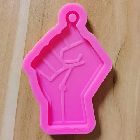 Raised Fist Shape Silicone Mold Hand of God Keychain Car Pendant Aromatherapy Resin Casting Mold Baking Tool Pink